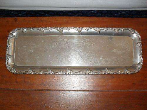 Beautiful Silver Plated Tray. Grape Pattern.