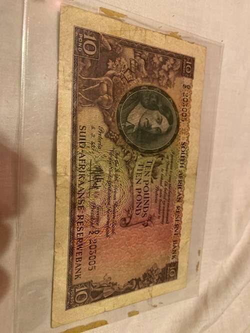 Old South Africa 10 Pound Note
