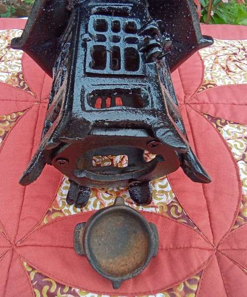 Vintage Pagoda Oriental cast iron hanging garden lantern