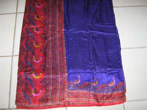 Sari - Purple with Red Pattern