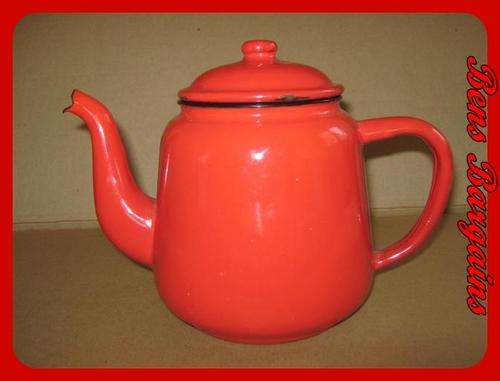 Red Enamel Teapot