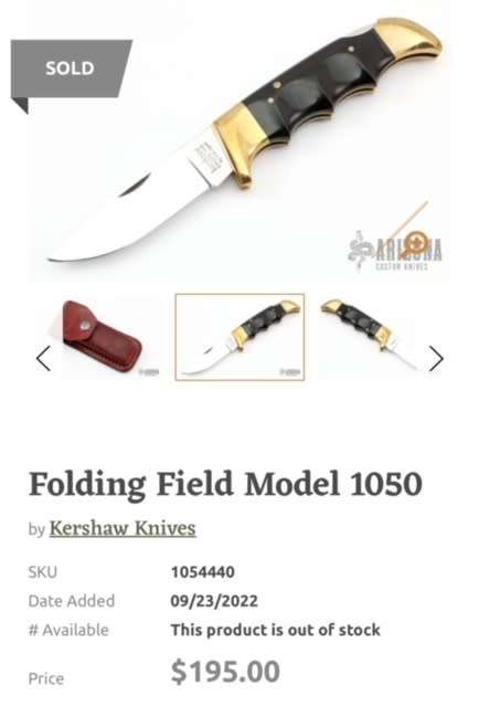 KERSHAW KAI 1050 JAPAN FOLDING FIELD KNIFE