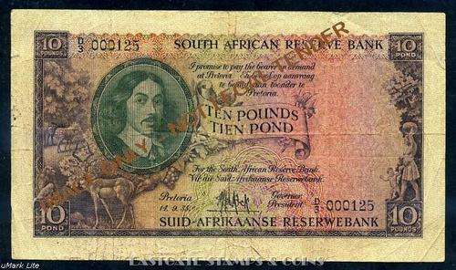 TEN POUND M H DE KOCK BANKNOTE - DATED 14/09/1955