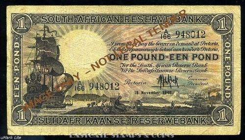 SOUTH AFRICAN M. H. DE KOCK ONE POUND 1ST ISSUE BANKNOTES