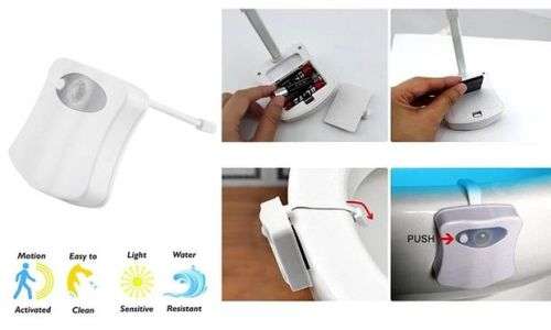 Motion-Activated LED Toilet Nightlight