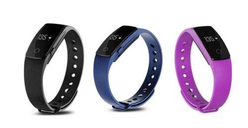 ID107HR Fitness Tracker Smart Watch with Heart Rate Monitor - black