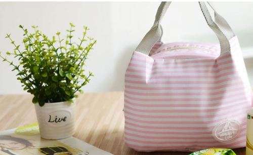 Kids Portable Insulated Thermal Lunch Bag - Pink Butterfly