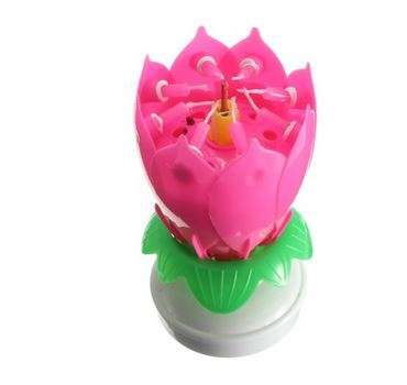 Musical Flower Rotating Birthday Candles - Multi Color