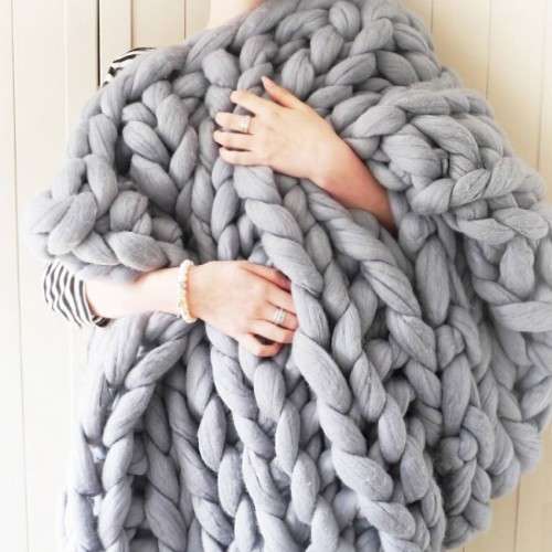 Large Chunky Knit Blanket