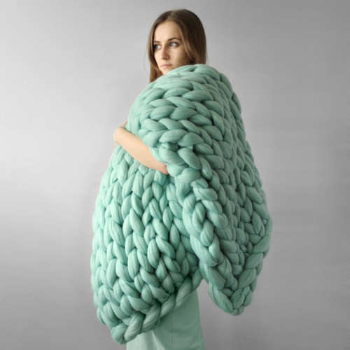 Large Chunky Knit Blanket