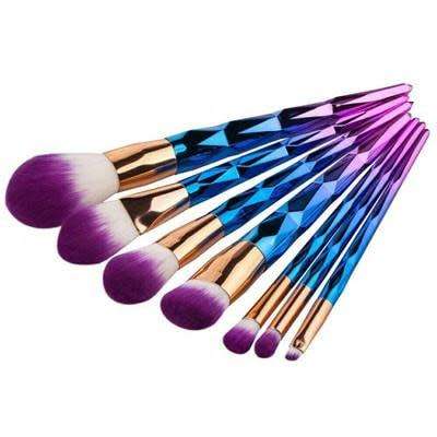 7 Piece Makeup Brush Set | Rainbow Colour