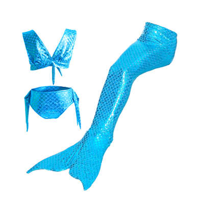 Girl's 3 Pieces Mermaid Tail Swimsuit Hot pink-JP18 - JP19