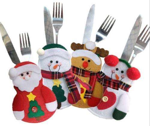 4 Christmas Knives & Forks Sleeves