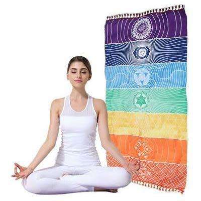 Rainbow Stripes Tapestry Beach Yoga Throw