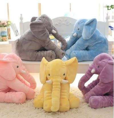 Elephant Plush Pillow - Available in Grey, Pink or Blue ,Purple,Yellow Colours