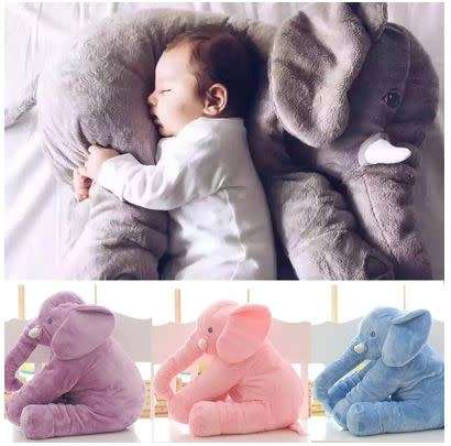 Elephant Plush Pillow - Available in Grey, Pink or Blue ,Purple,Yellow Colours