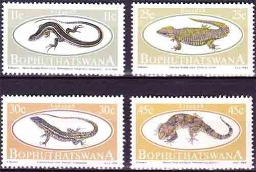 Bophuthatswana - 1984 - Lizards - Complete Set