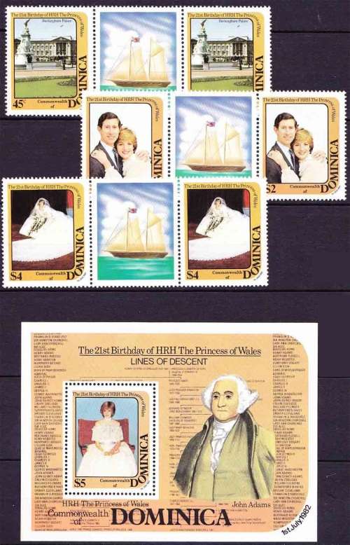 Dominica - 1982 - HRH Princess of Wales, Lady Diana - 21st Birthday Celebrations / Greetings