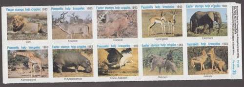Easter Stamps - 1983 - Wild Animals Wildlife  - Cinderellas Seals Labels - Sheetlet