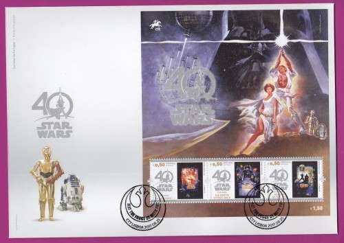 Portugal - 2017 - Star Wars - 40 years - Miniature Sheet on FDC