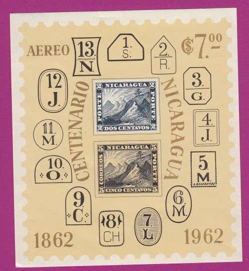 Nicaragua - 1962 - Airmail Centenary of Nicaraguan postage stamps