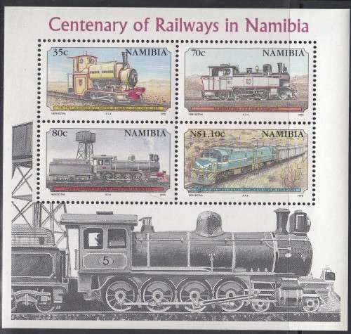 Namibia (Previously SWA) - 1995 - Trains, Locomotives, Railway Centenary - Miniature Sheet