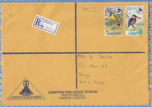 Lesotho - 1981  - Birds Bokmakierie, Malachite King Fisher