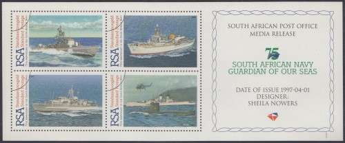 South Africa RSA - 1997 - MEDIA RELEASE Scarce - Navy 75 Anniversary