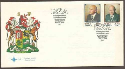 South Africa FDC 5.6.1 - 1989 - F W de Klerk