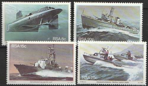 South Africa RSA -1982 - Simonstown Naval Base ships, submarine - Complete set