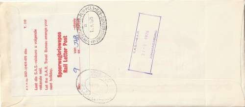 South Africa RSA - 1975 - South African Railways 150th Anniversary Public JHB-PE-CT-JHB Steam Tour