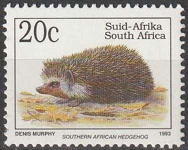 South Africa RSA - 1993 (1997) - Sixth 6th Definitive Endangered Fauna - 20c Hedgehog