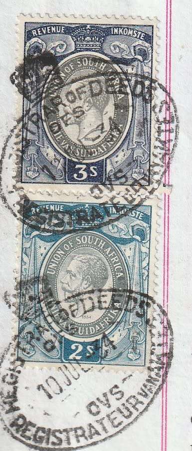 South Africa Union - 1952 - Revenue Usage on Akte van Transport