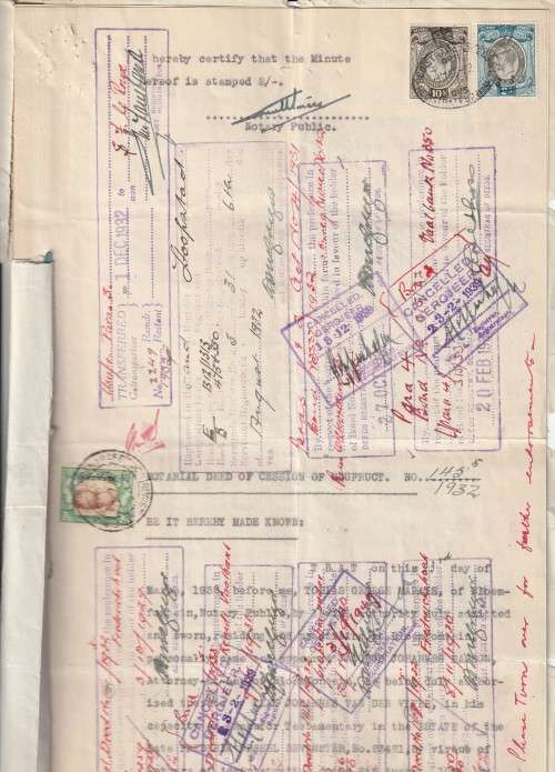 South Africa Union - 1932 - Revenue Usage Native Tax Naturellebelasting Deed of Session of Usufruct