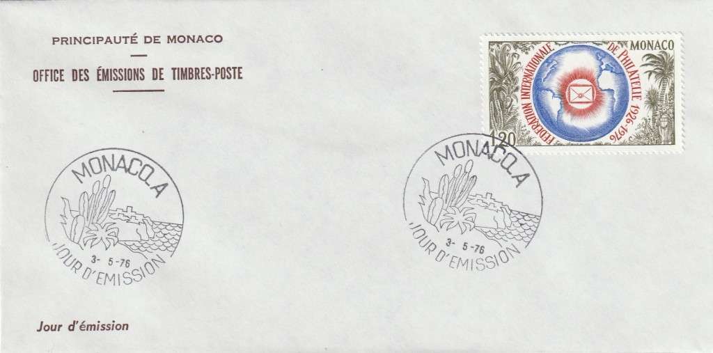 Monaco - 1976 - International Federation of Philately 50th anniversary FIP