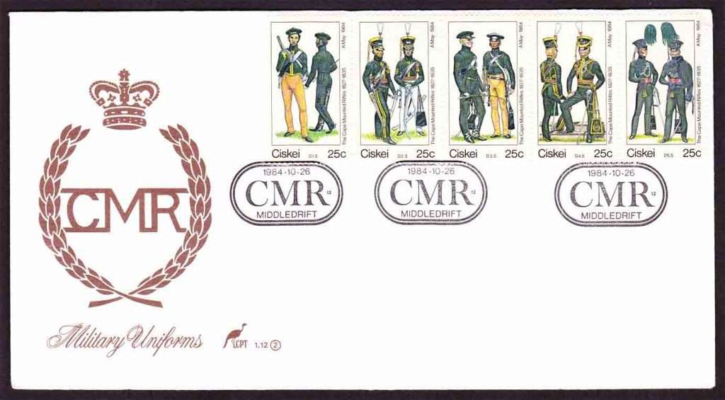Ciskei - 1984 - Military Uniforms - Cape Mounted Rifles - First Day Cover - Small