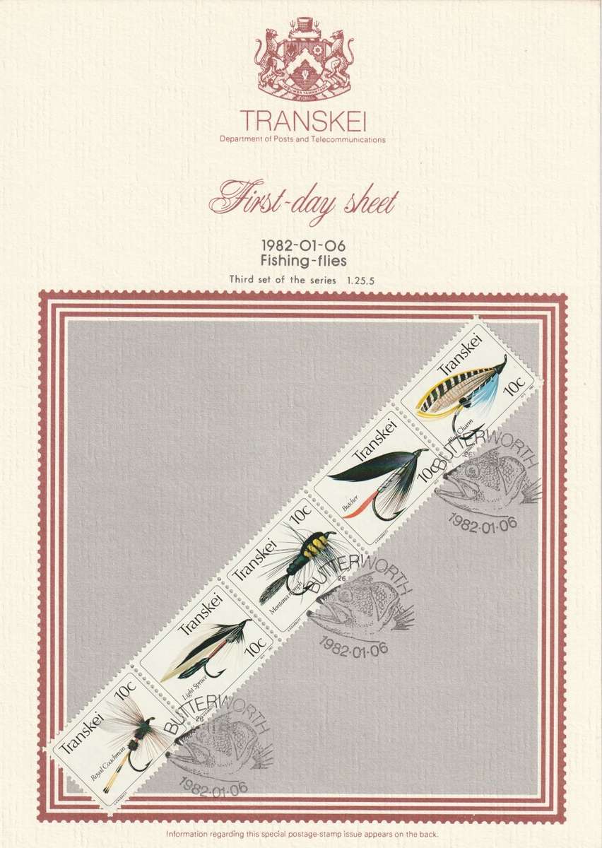 Transkei - 1982 - Fishing Flies Angling - First Day Sheet - Medium