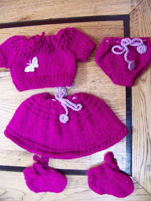 Fantastic set of knitted dolls clothes - "Summer Stroler" - 30cm to 40cm doll