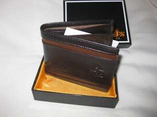 DK Genuine Leather Brown Wallet