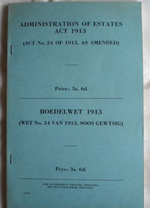Administration of estates act 1913