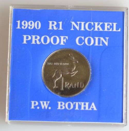 1990 R1 PW Botha proof coin