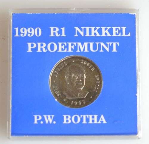 1990 R1 PW Botha proof coin
