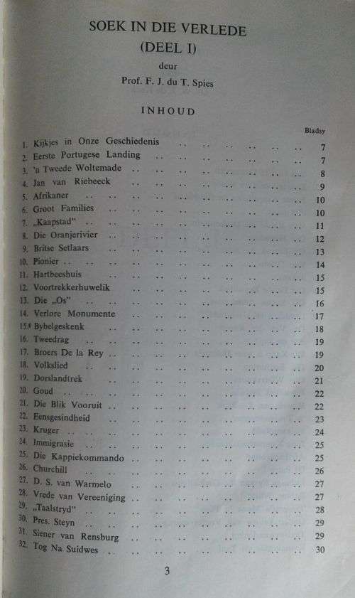 Soek in die verlede deur prof FJ du T Spies en dr WJ de Kock