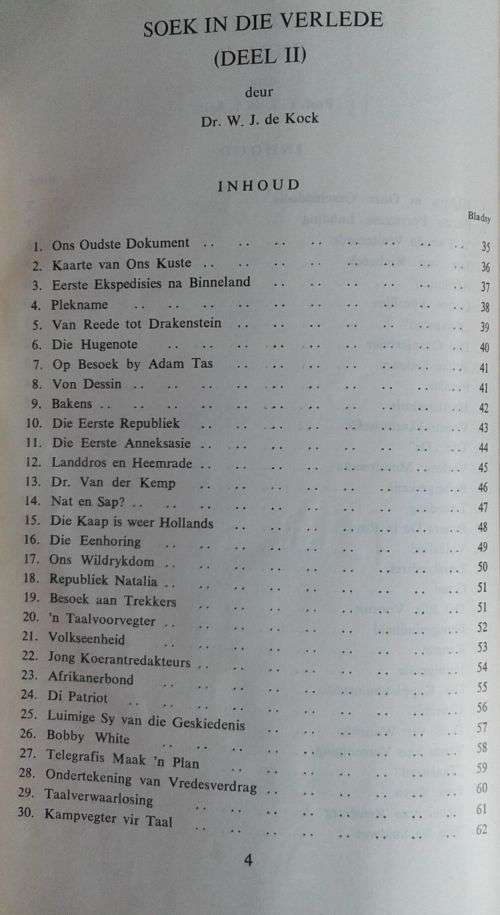 Soek in die verlede deur prof FJ du T Spies en dr WJ de Kock