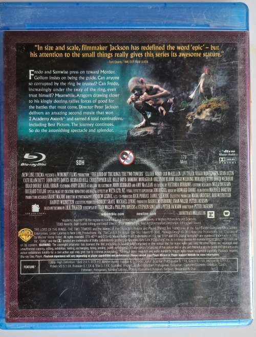 The lord of the rings The two towers BLUE-RAY dvd