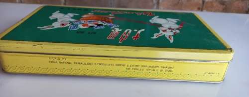 Vintage white rabbit tin