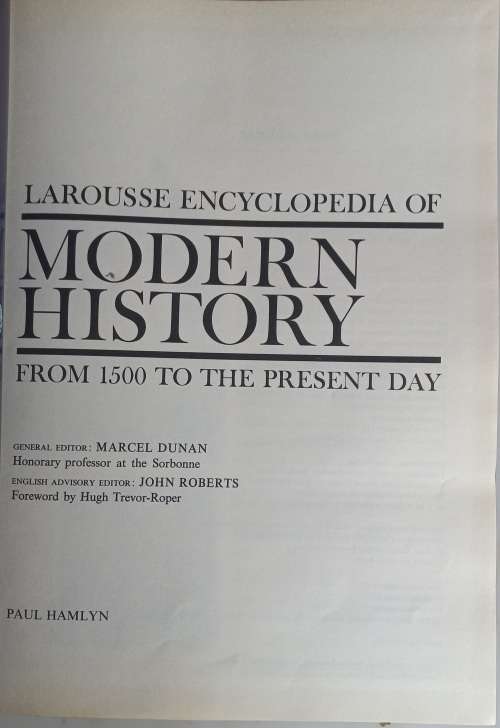 Larousse encyclopedia of modern history from 1500 to the present day