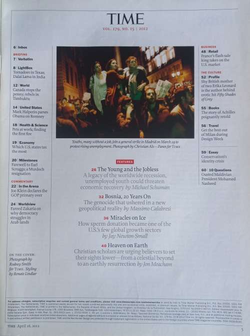 Time magazine April 16, 2012