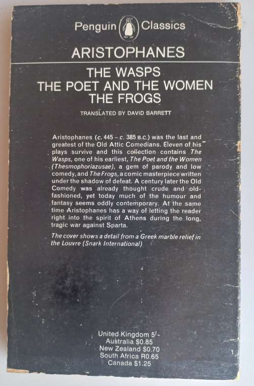 The wasps, The poet and the women, The frogs by Aristophanes