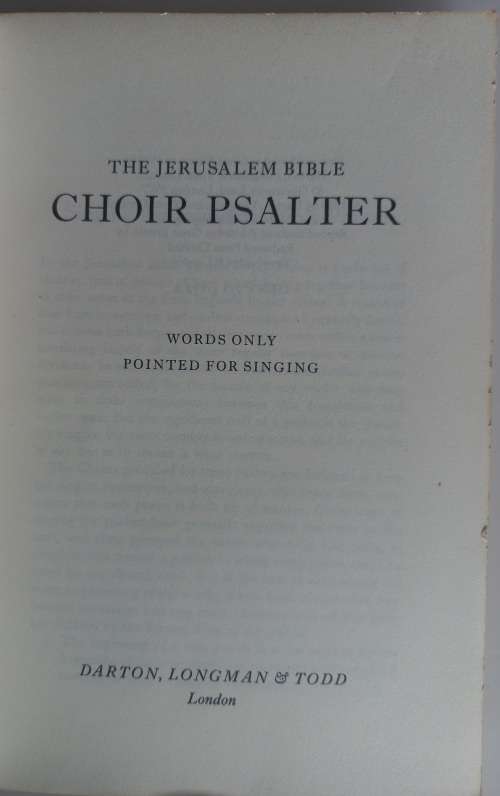 The Jerusalem Bible choir psalter